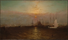 New York Harbor with Brooklyn Bridge by G Baker