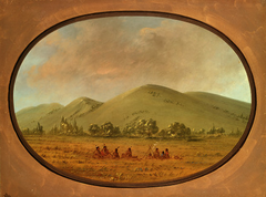 Nishnabotana Bluffs, Upper Missouri by George Catlin