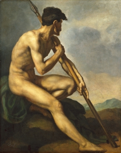 Nude Warrior with a Spear by Théodore Géricault