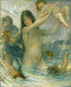 Nymph and Water Babies at Play by William Closson
