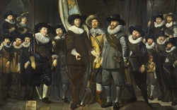 Officers and other civic guardsmen of the IIIrd District of Amsterdam, under the command of Captain Allaert Cloeck and Lieutenant Lucas Jacobsz Rotgans