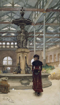 Old Market Hall and Fountain, Birmingham by Walter Langley