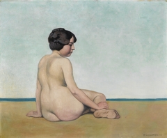 Petite baigneuse assise sur le sable by Félix Vallotton