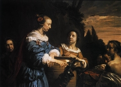 Pharaoh's Daughter and Her Handmaids with Moses in the Reed Basket by Jan de Bray