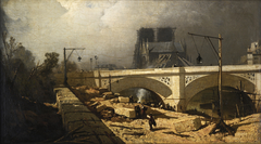Pont de l'Archeveché (?) Parijs by Charles Hoguet