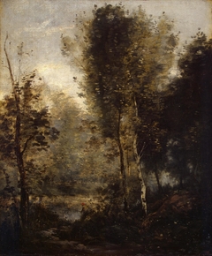 Pool in the Wood by Jean-Baptiste-Camille Corot