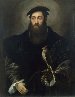 Portrait of a gentleman with a falcon