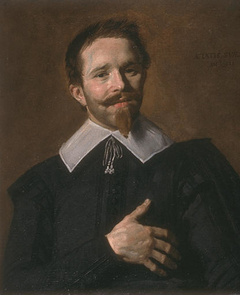 Portrait of a man with his hand on his heart by Frans Hals