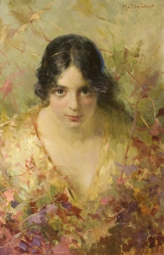 Portrait of a Young Girl by Modest Teixidor i Torres