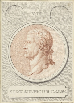 Portretmedaillon van Galba, Romeins keizer by Jan Caspar Philips