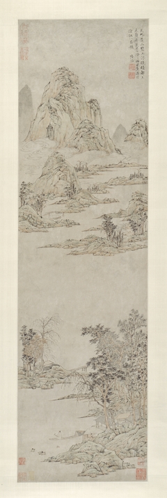Pulling Oars under Clearing Autumn Skies (Distant Mountains) by Lu Zhi