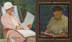 Reading (recto), Young Man Reading (verso) by Blanche Stillson