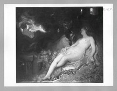 Resting nymph with satyr by Albert von Keller