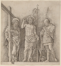 Risen Christ between Saints Andrew and Longinus by Andrea Mantegna