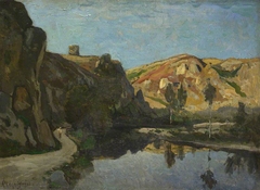 River and Hills by Henri Harpignies