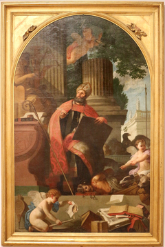 Saint Augustine defeats heresy by Vieira Lusitano