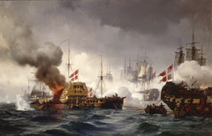Scene from the battle of Copenhagen 1801.