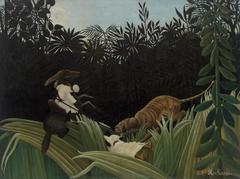 Scouts Attacked by a Tiger (Éclaireurs attaqués par un tigre) by Henri Rousseau