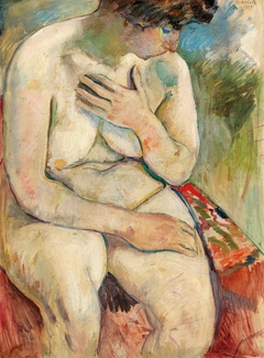 Seating nude by Jules Pascin