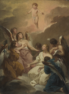 Seven Angels Adoring the Christ Child by Pierre Subleyras