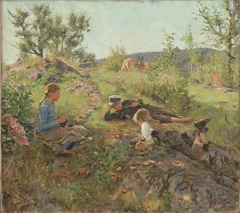 Shepherds at Tåtøy by Erik Werenskiold