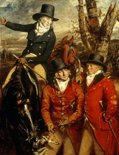 Sir William Heathcote, 3rd Bt (1746-1819), The Reverend William Heathcote and Major Vincent Hawkins Gilbert, out hunting by Daniel Gardner