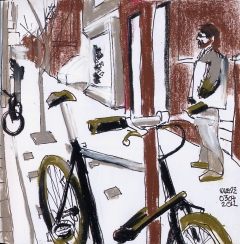 skinny bikes and skinny trees by Jerry Waese