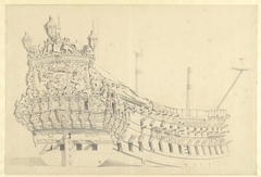 Spiegel van het schip de Zeven Provinciën by Willem van de Velde I