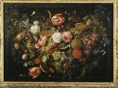 Still life of fruits and flowers