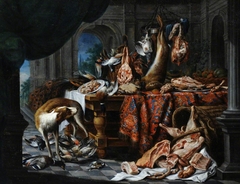Still Life with Dead Poultry and Fruit by Pieter Janssens Elinga