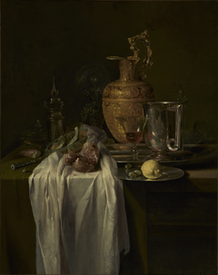 Still Life with Ewer, Vessels and Pomegranate by Willem Kalf