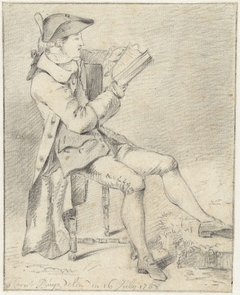 Studie van een zittende, lezende man by Cornelis Buys