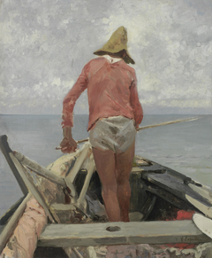 Study of a fisherman. by Vincenzo Caprile