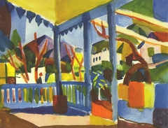 Terrace of the Country House in St. Germain by August Macke