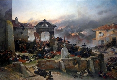 The Cemetery of Saint-Privat by Alphonse-Marie-Adolphe de Neuville