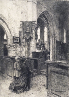 ''The Church of Saint-Eugène (L'Église de Saint-Eugène)'' by Léon Augustin Lhermitte