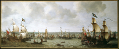 The English fleet from the ill-fated campaign of the Duke of Buckingham before La Rochelle, 1628 by Abraham de Verwer