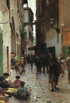 The ghetto of Florence (1882 version) by Telemaco Signorini