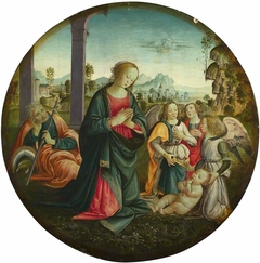 The Holy Family with Angels by Anonymous