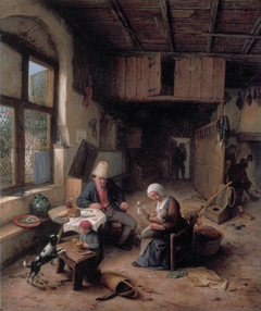 The Interior of a Peasant's Cottage by Adriaen van Ostade