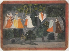 The Meeting of Radha and Krishna in the Forest of Brindaban by Anonymous