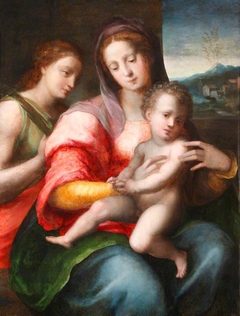 The Mystic Marriage of Saint Catherine by Domenico Puligo
