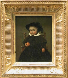 The Painter Adolphe Desbrochers, child, holding an orange by Jean-Baptiste-Camille Corot