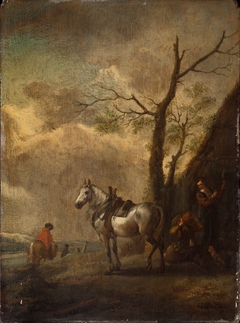 The resting place by Philips Wouwerman