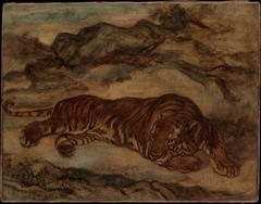 Tiger in Repose by Antoine-Louis Barye