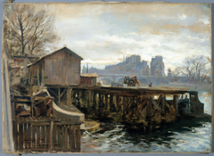 Travaux du métropolitain au Pont-Neuf, en 1899 by Victor Marec