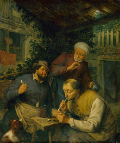 Two Peasants Smoking by Adriaen van Ostade