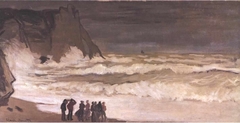 Heavy Sea in Étretat by Claude Monet