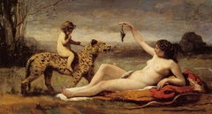 Bacchante with a Panther by Jean-Baptiste-Camille Corot