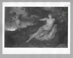 Venus und Amor (ihn entsendend) by Arnold Böcklin